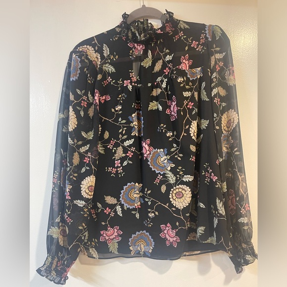 Vince Camuto Windsor Floral Chiffon Blouse Size M - Picture 5 of 9